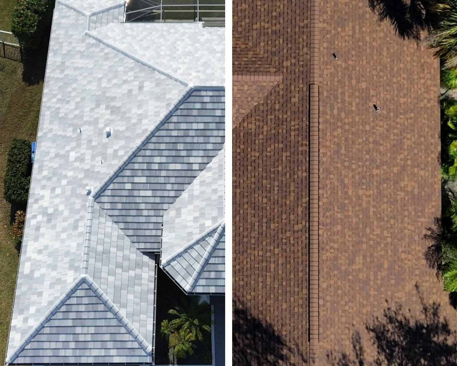 Shingle roof compared to tile roof